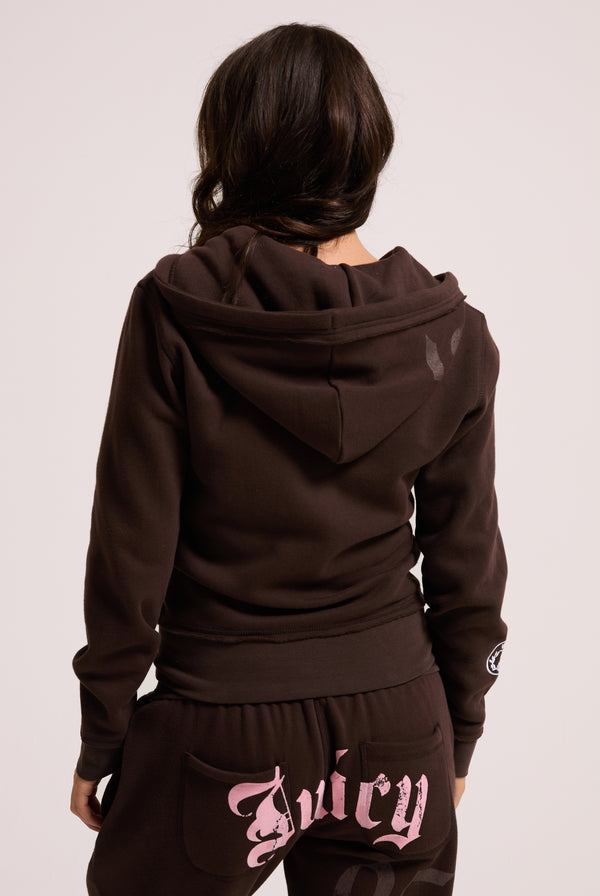 JAVA LONGLINE FLEECE ZIP THROUGH HOODIE