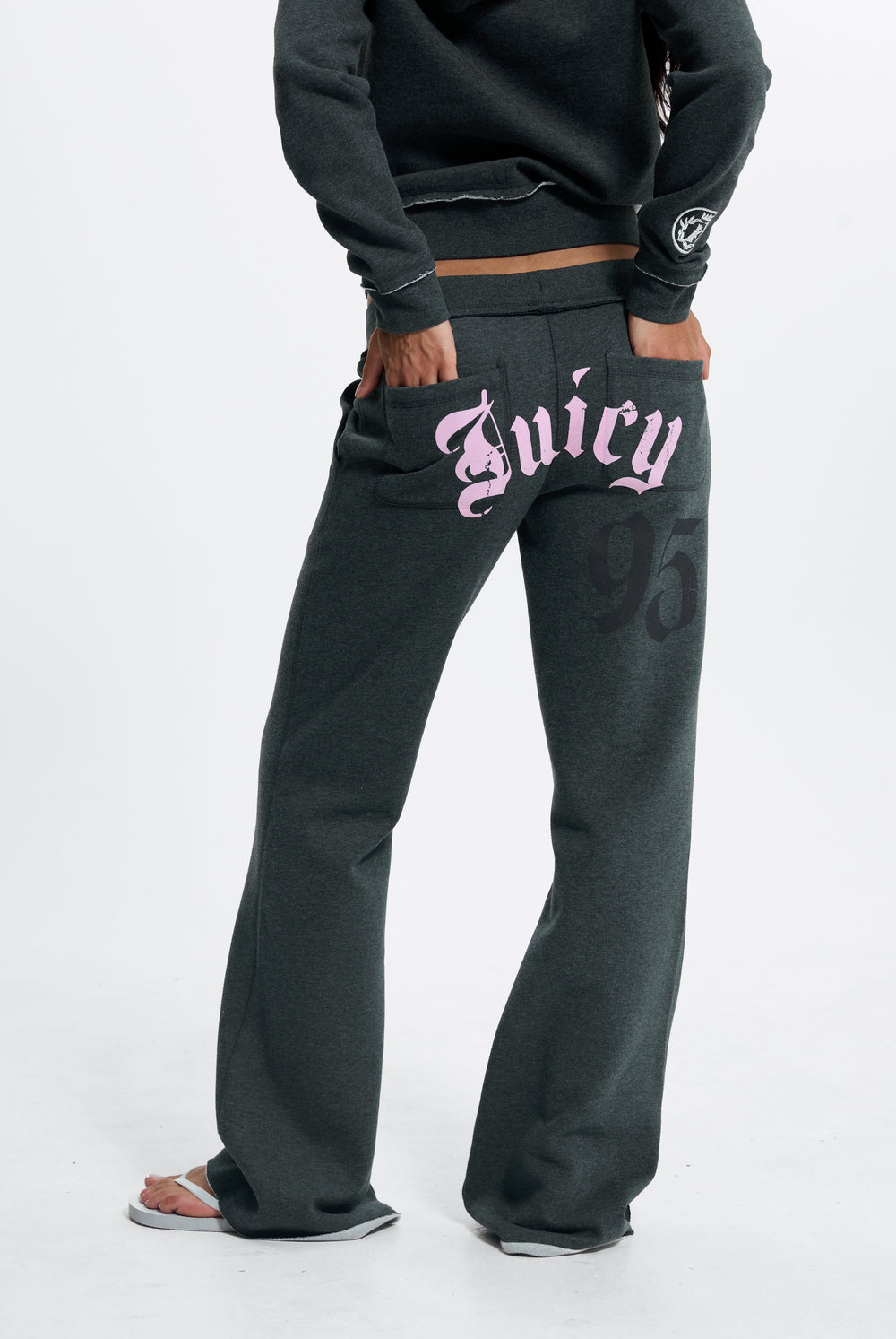 Charcoal Marl Longline Fleece Zip-Through Hoodie