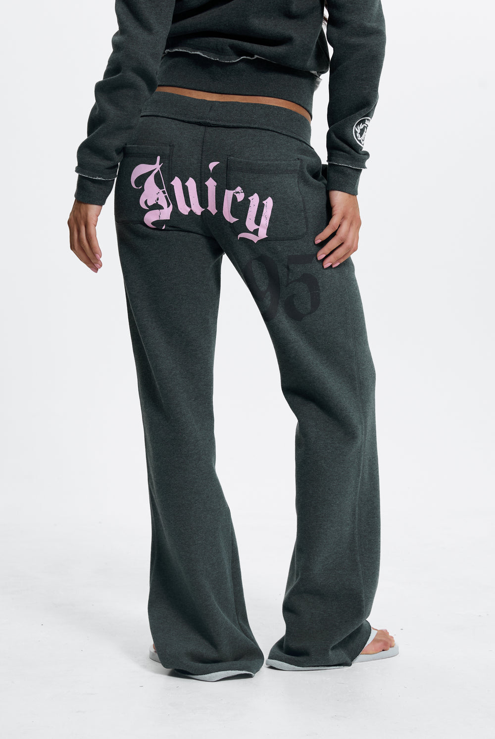 Charcoal Marl Longline Fleece Zip-Through Hoodie