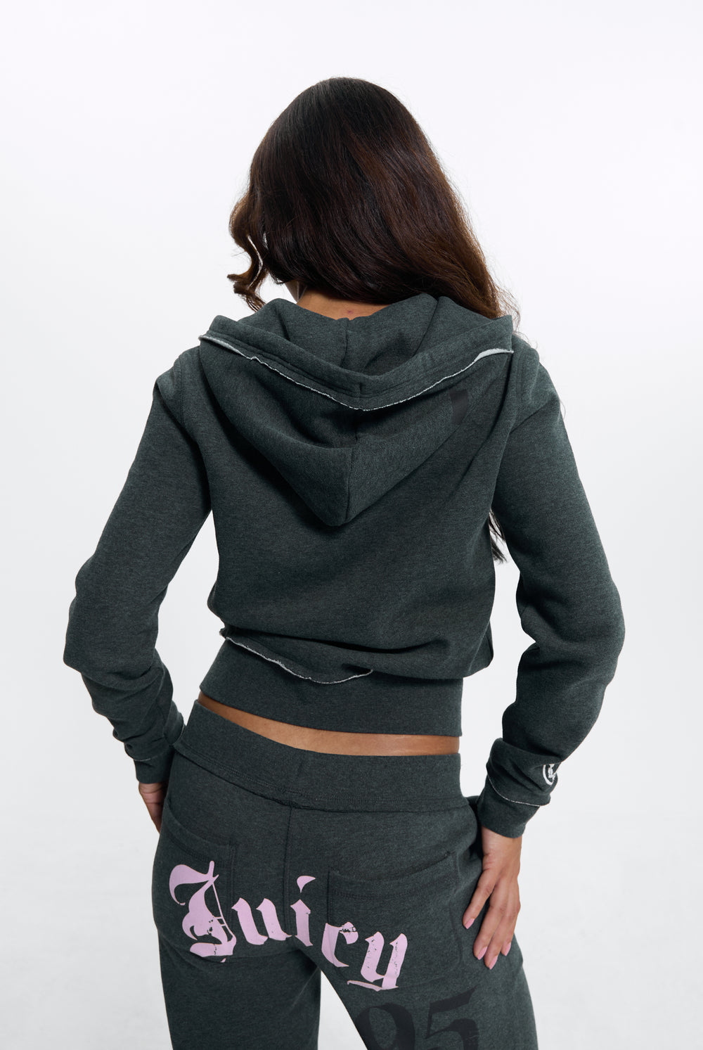 Charcoal Marl Relaxed Fit Flare Fleece Trackpant