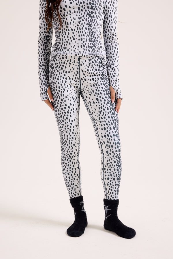 SKI SNOW LEOPARD PRINT LEGGINGS