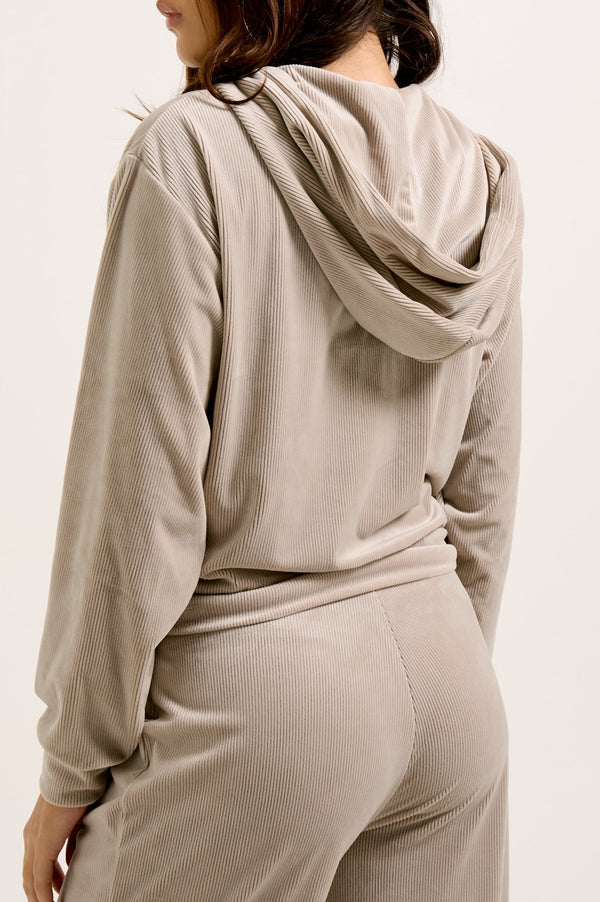 STRING LOUNGE RIB VELOUR HOODIE