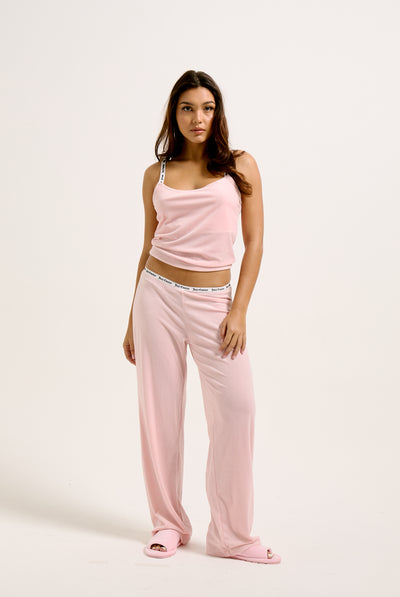 ALMOND BLOSSOM LOUNGE RIB VELOUR FLARE PANT