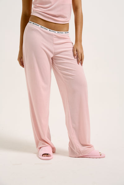 ALMOND BLOSSOM LOUNGE RIB VELOUR FLARE PANT