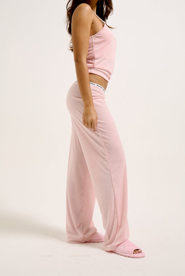 ALMOND BLOSSOM LOUNGE RIB VELOUR FLARE PANT