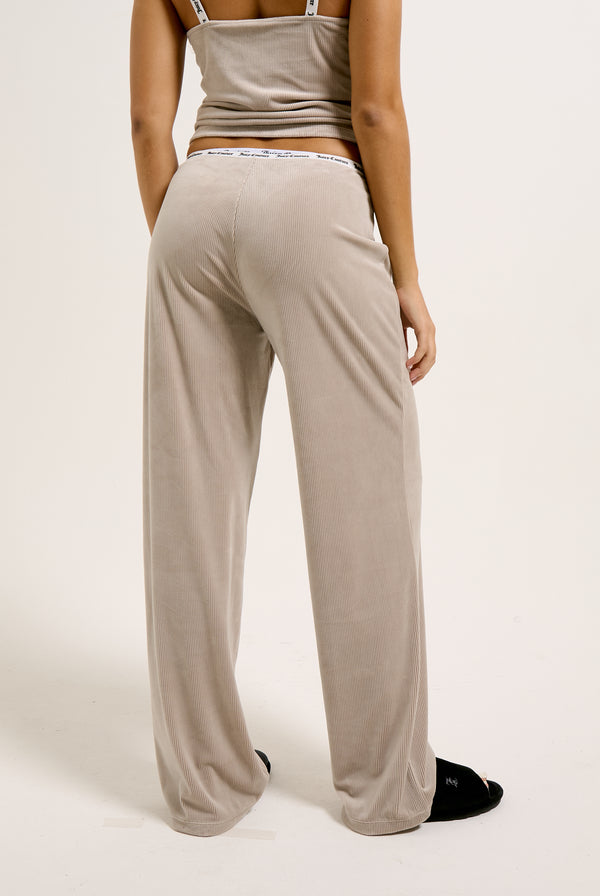 STRING LOUNGE RIB VELOUR FLARE PANT