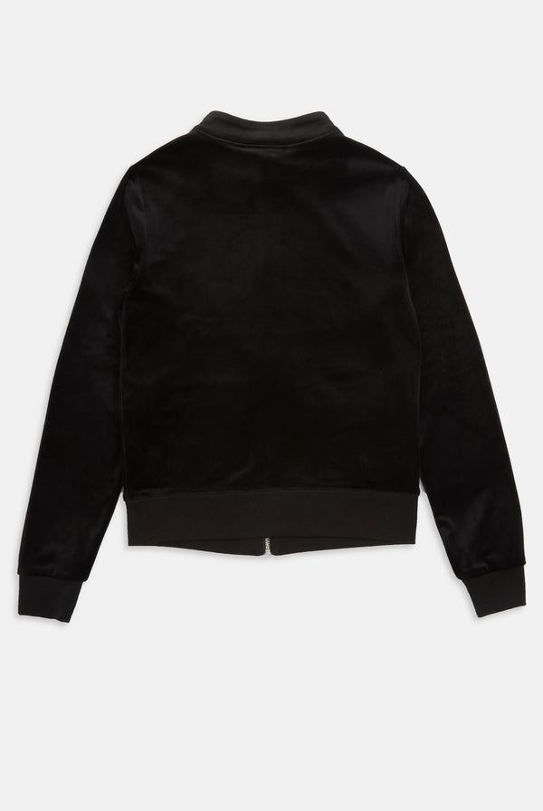 BLACK CLASSIC VELOUR MOTO TRACK TOP