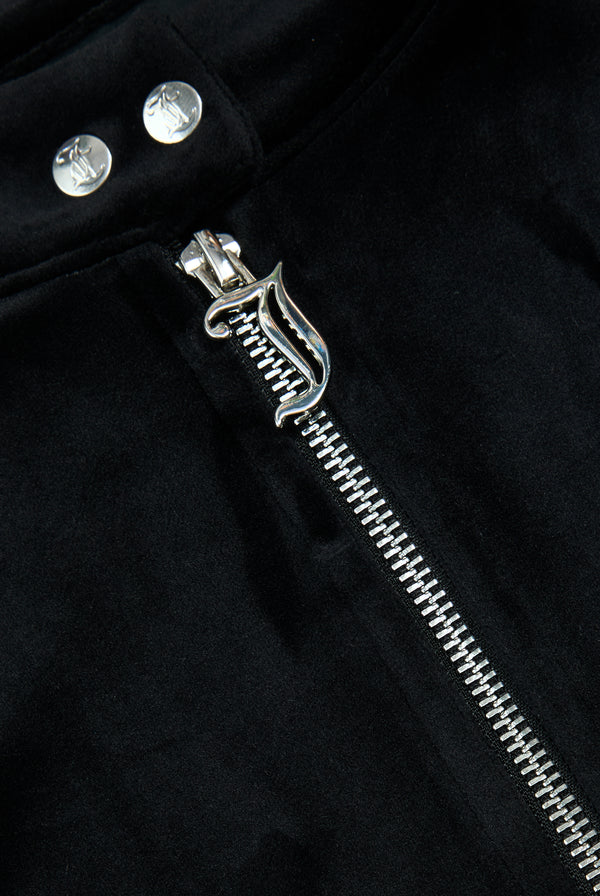 BLACK CLASSIC VELOUR MOTO TRACK TOP