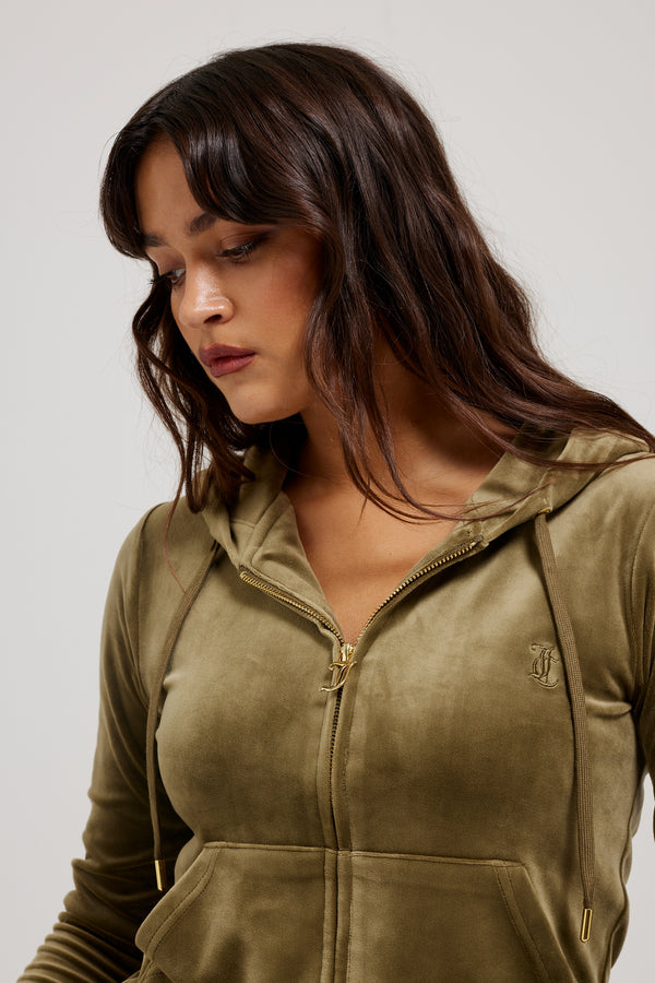 DARK OLIVE & GOLD CLASSIC VELOUR ROBERTSON HOODIE