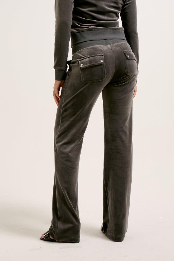 TOP HAT LOW RISE FLARE CLASSIC VELOUR TRACK PANT