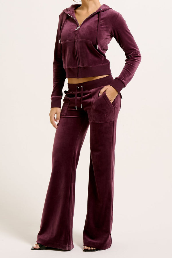 WINETASTING LOW RISE FLARE CLASSIC VELOUR TRACK PANT