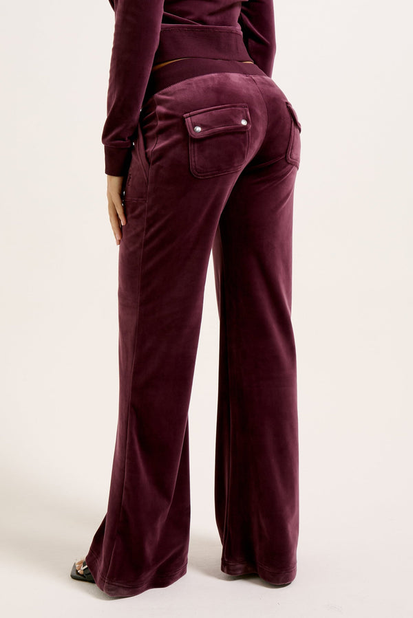 WINETASTING LOW RISE FLARE CLASSIC VELOUR TRACK PANT