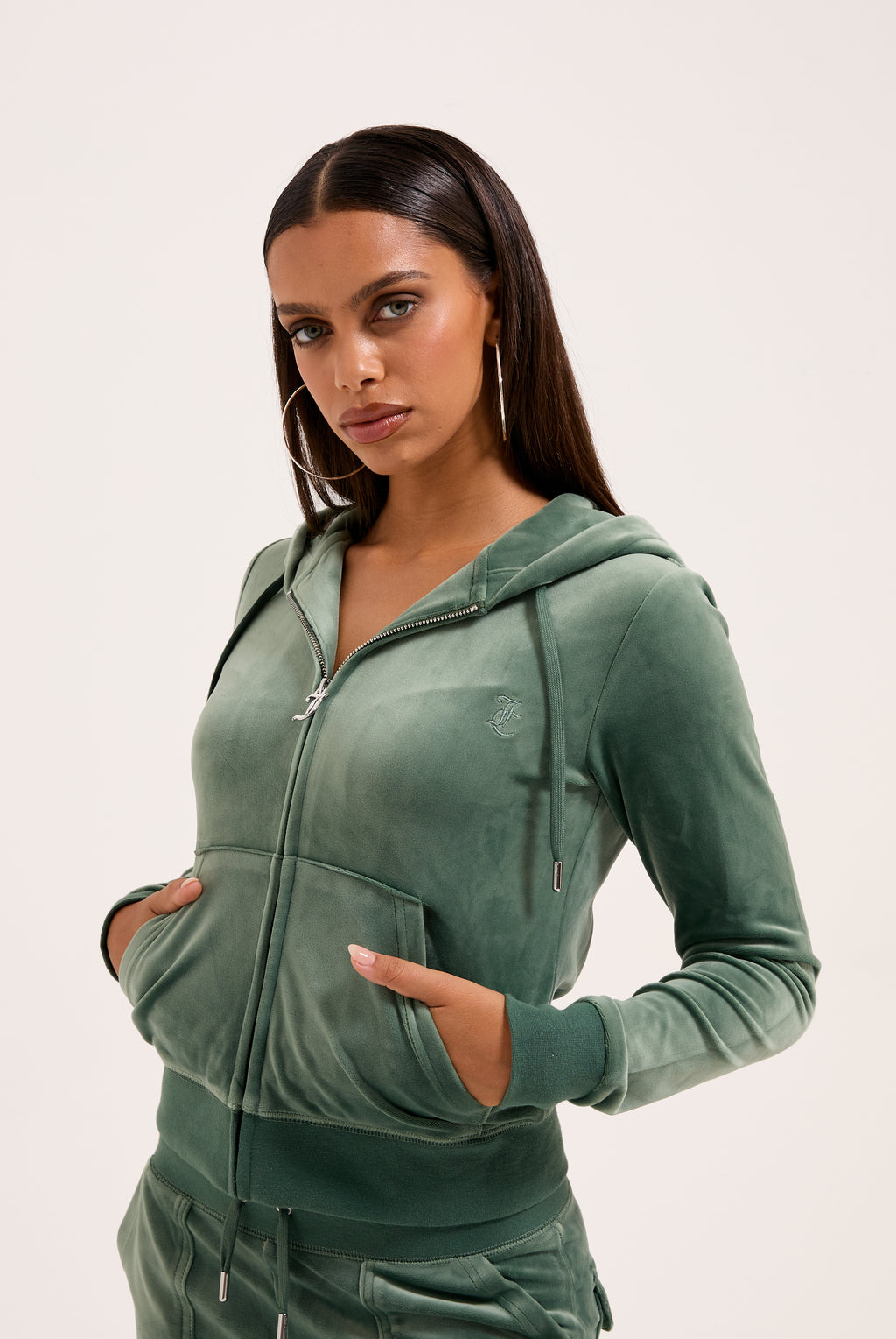 DUCK GREEN CLASSIC VELOUR ROBERTSON HOODIE