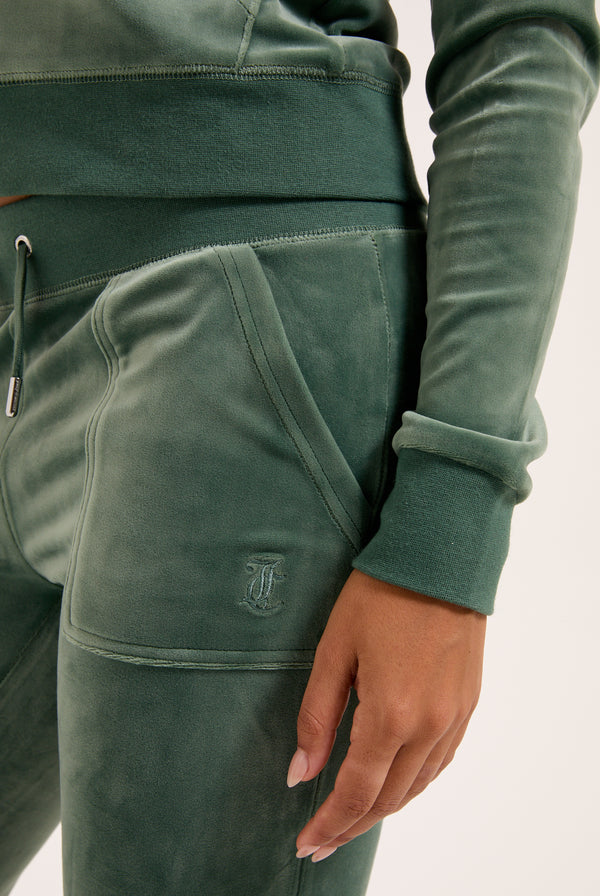 DUCK GREEN CLASSIC VELOUR DEL RAY POCKETED BOTTOMS