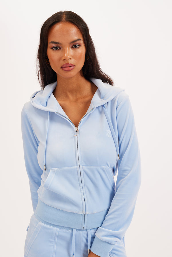 POWDER BLUE CLASSIC VELOUR ROBERTSON HOODIE – Juicy Couture UK