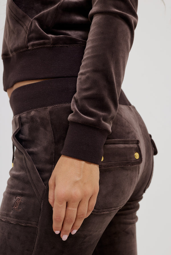 JAVA & GOLD CLASSIC VELOUR DEL RAY POCKETED BOTTOMS