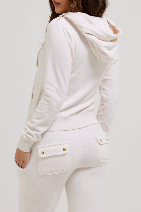 OATMEAL MARL & GOLD COTTON VELOUR ROBERTSON HOODIE