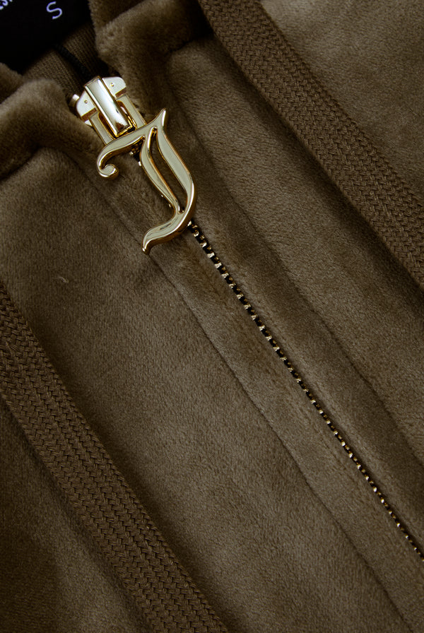 DARK OLIVE & GOLD CLASSIC VELOUR ROBERTSON HOODIE