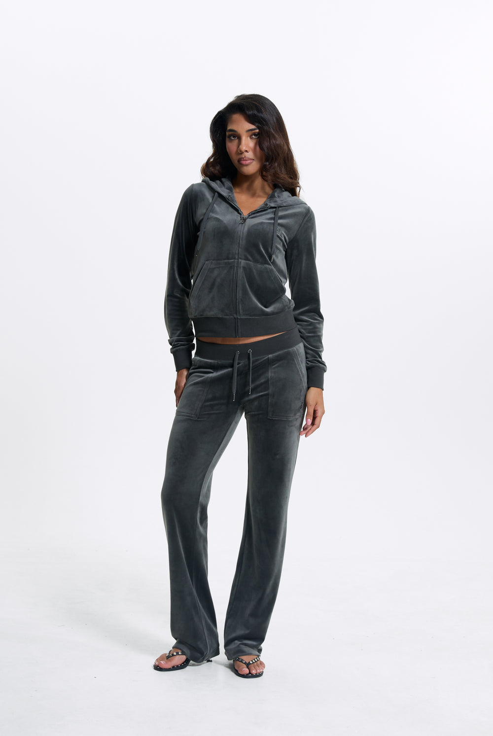 Raven / Gunmetal Classic Velour Del Ray Pocketed Bottoms