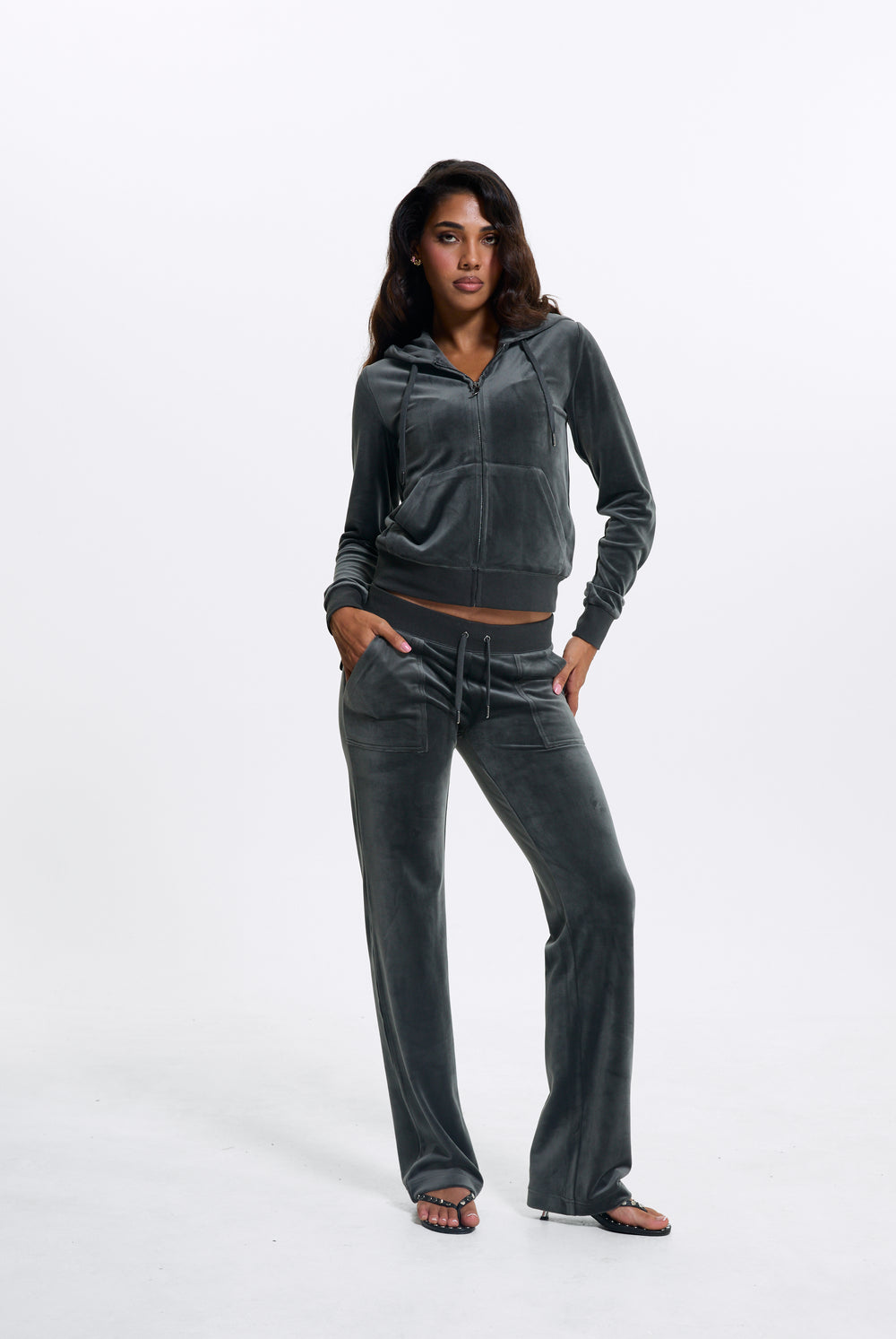 Raven / Gunmetal Classic Velour Del Ray Pocketed Bottoms