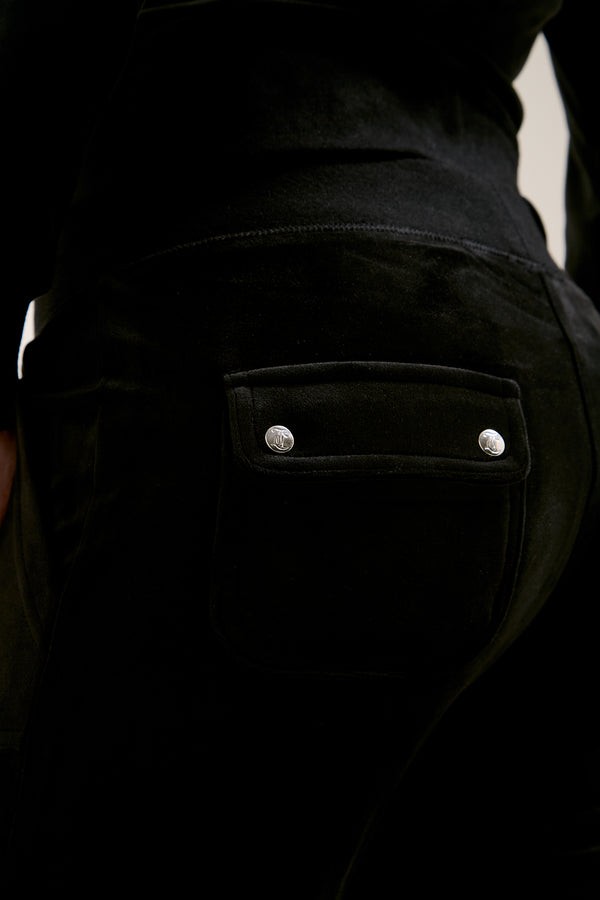 BLACK CLASSIC VELOUR DEL RAY POCKETED BOTTOMS