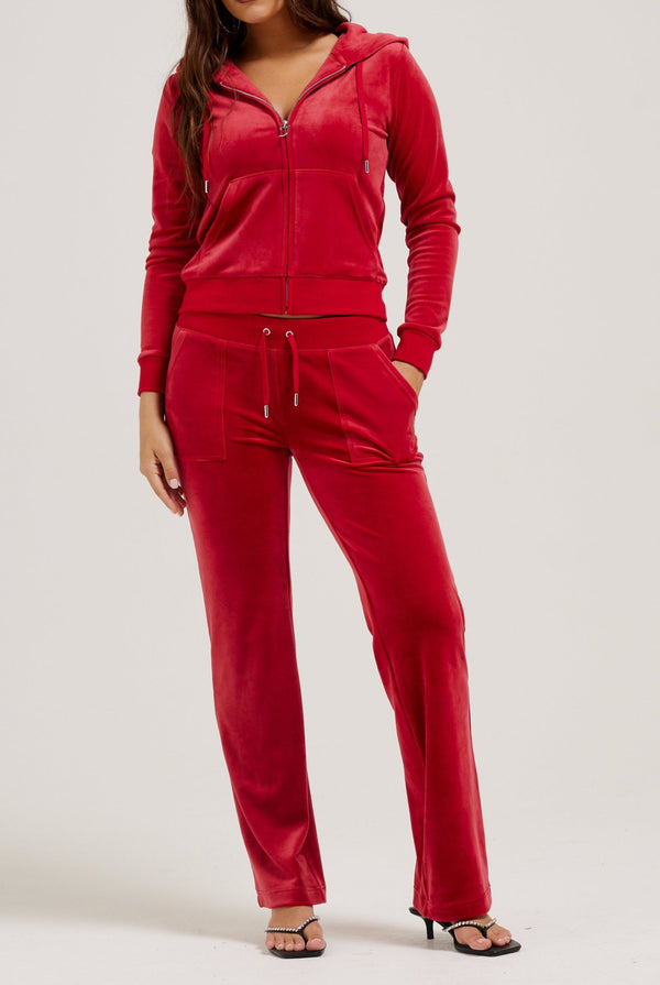 ASTOR RED CLASSIC VELOUR DEL RAY POCKETED BOTTOMS