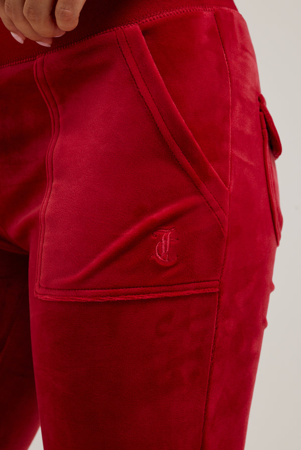 ASTOR RED CLASSIC VELOUR DEL RAY POCKETED BOTTOMS
