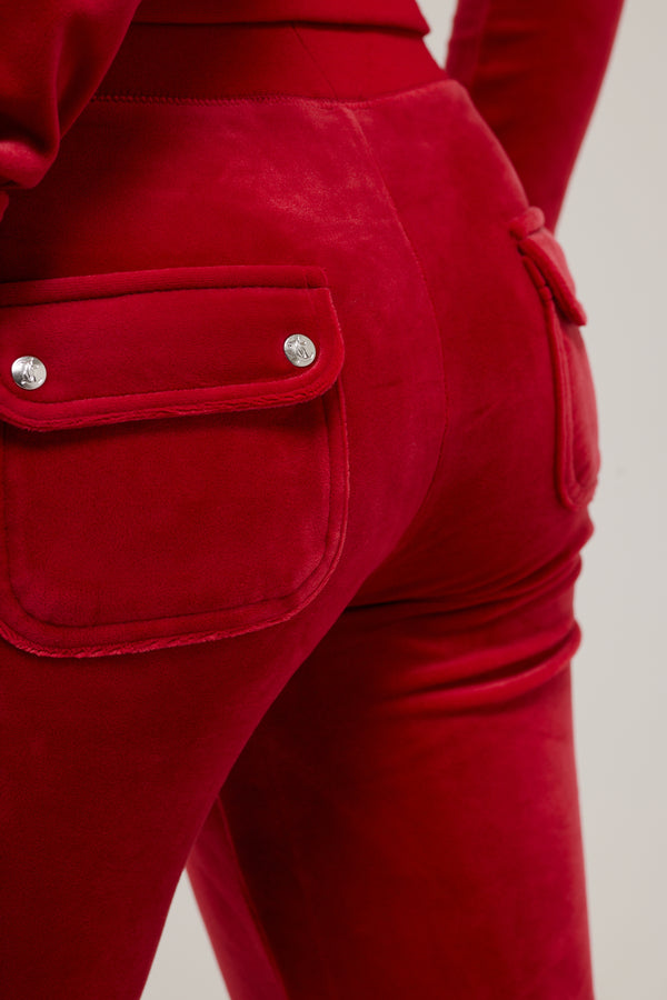 ASTOR RED CLASSIC VELOUR DEL RAY POCKETED BOTTOMS