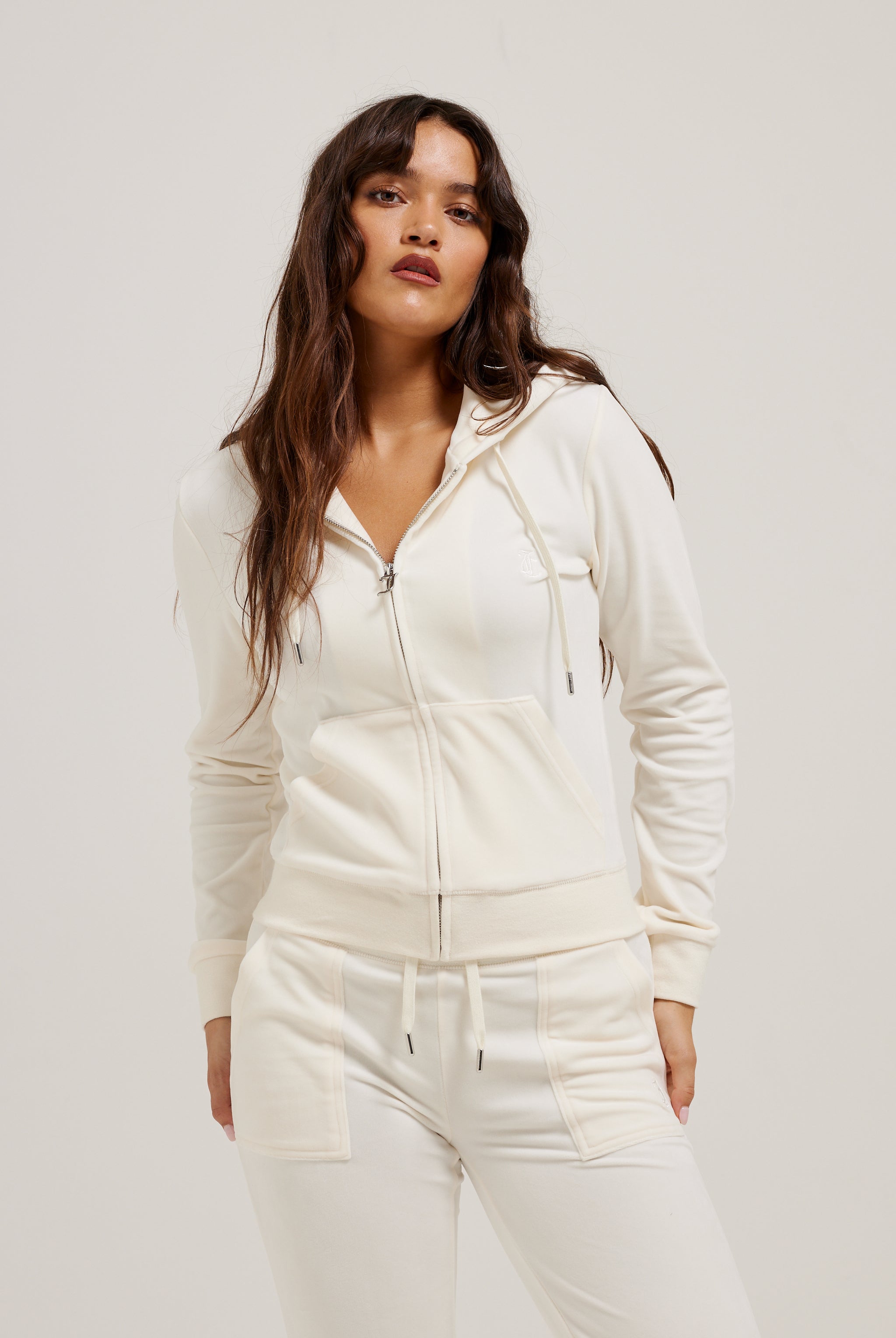 Cream velour tracksuit new arrivals