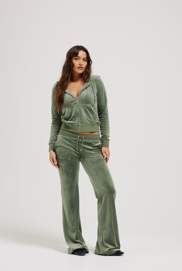 THYME LOW RISE VELOUR TRACK PANTS