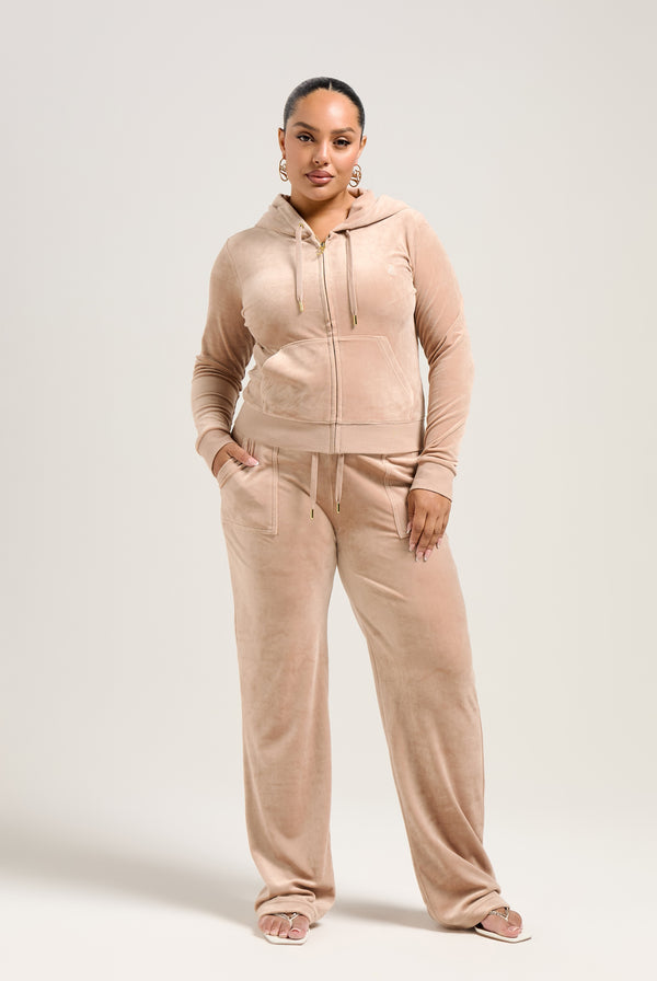 CARAMEL & GOLD CLASSIC VELOUR DEL RAY POCKETED BOTTOMS