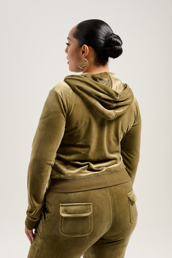 DARK OLIVE & GOLD CLASSIC VELOUR ROBERTSON HOODIE