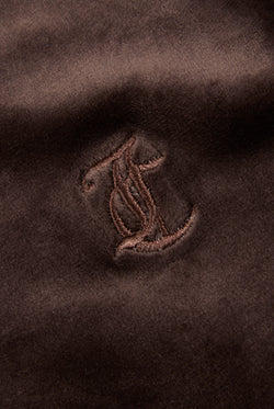 Displays the Java 'Juicy' branded classic velour Robertson hoodie featuring the juicy couture logo branding