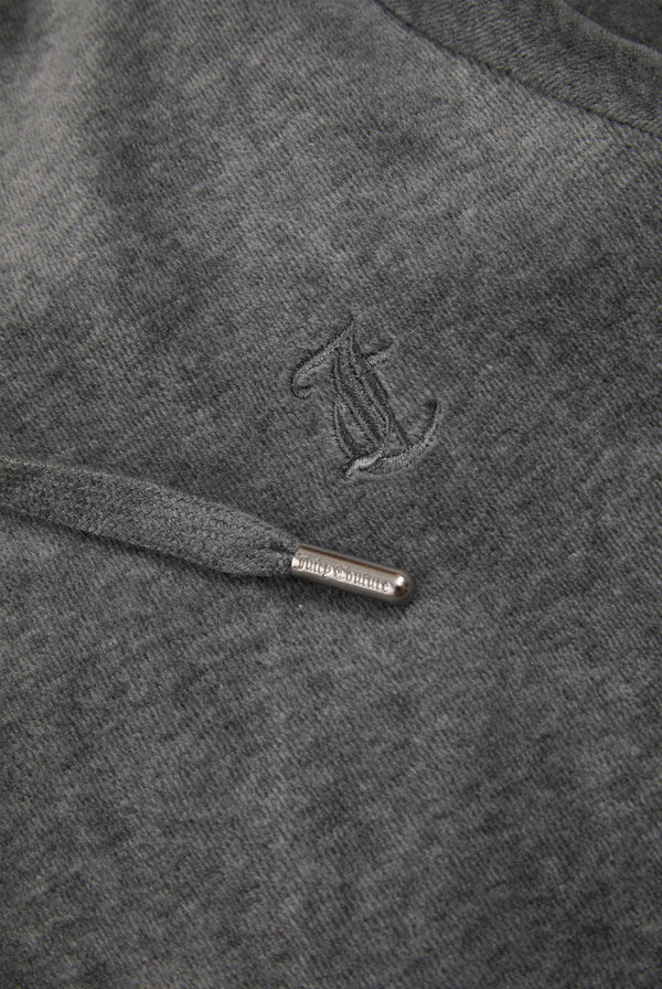 CHARCOAL MARL COTTON VELOUR ROBERTSON HOODIE