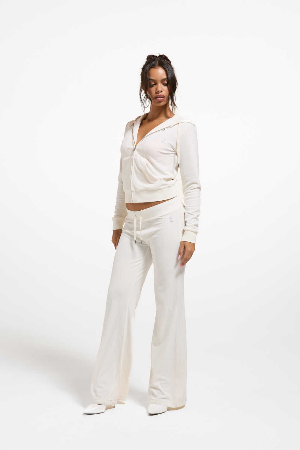 BRIDAL CLASSIC VELOUR  LOW RISE TRACK PANTS