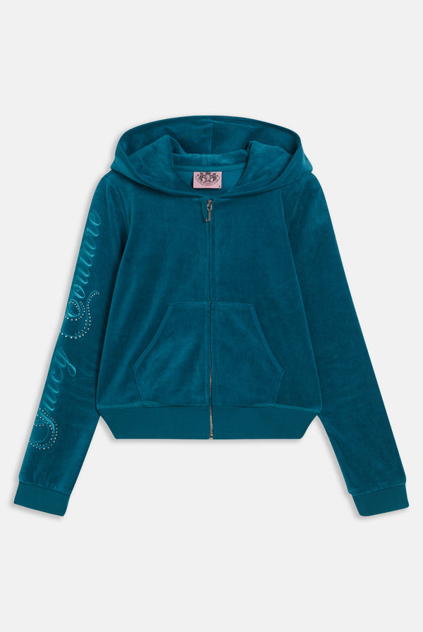 DEEP LAGOON BAMBOO VELOUR HERITAGE CREST HOODIE