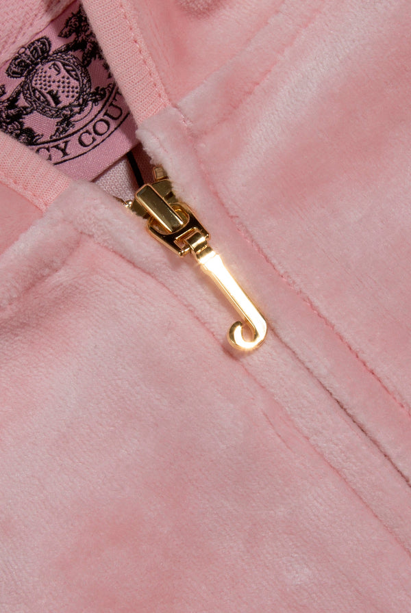 JUICY PINK/ GOLD BAMBOO VELOUR HERITAGE HOODIE