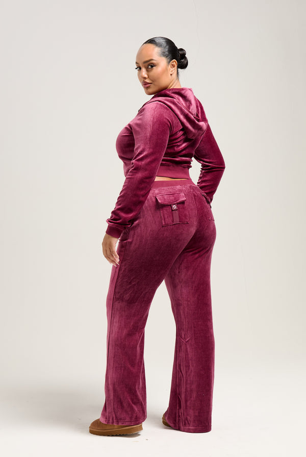 TAWNY PORT ULTRA LOW RISE BAMBOO VELOUR HERITAGE POCKETED BOTTOMS