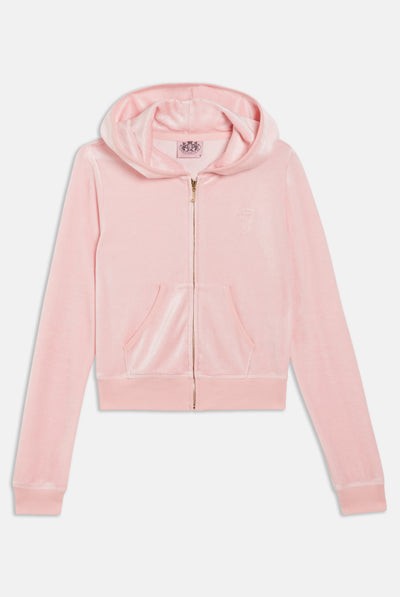 JUICY PINK  BAMBOO VELOUR HERITAGE HOODIE