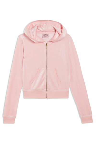 JUICY PINK/ GOLD BAMBOO VELOUR HERITAGE HOODIE