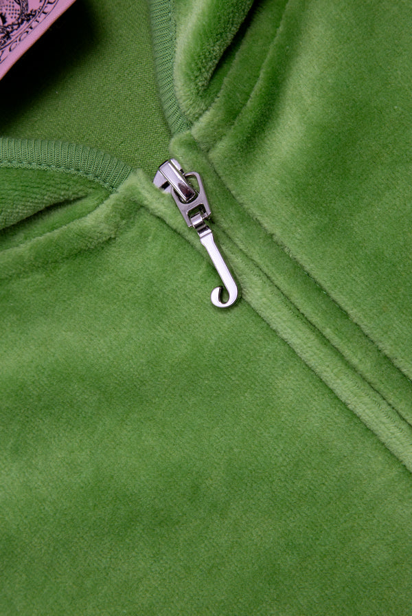 PIQUANT GREEN BAMBOO VELOUR HERITAGE HOODIE