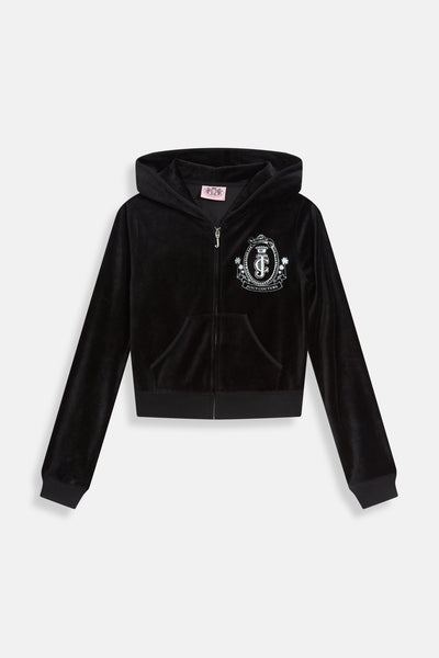 BLACK PALM GRAPHIC BAMBOO VELOUR HERITAGE HOODIE