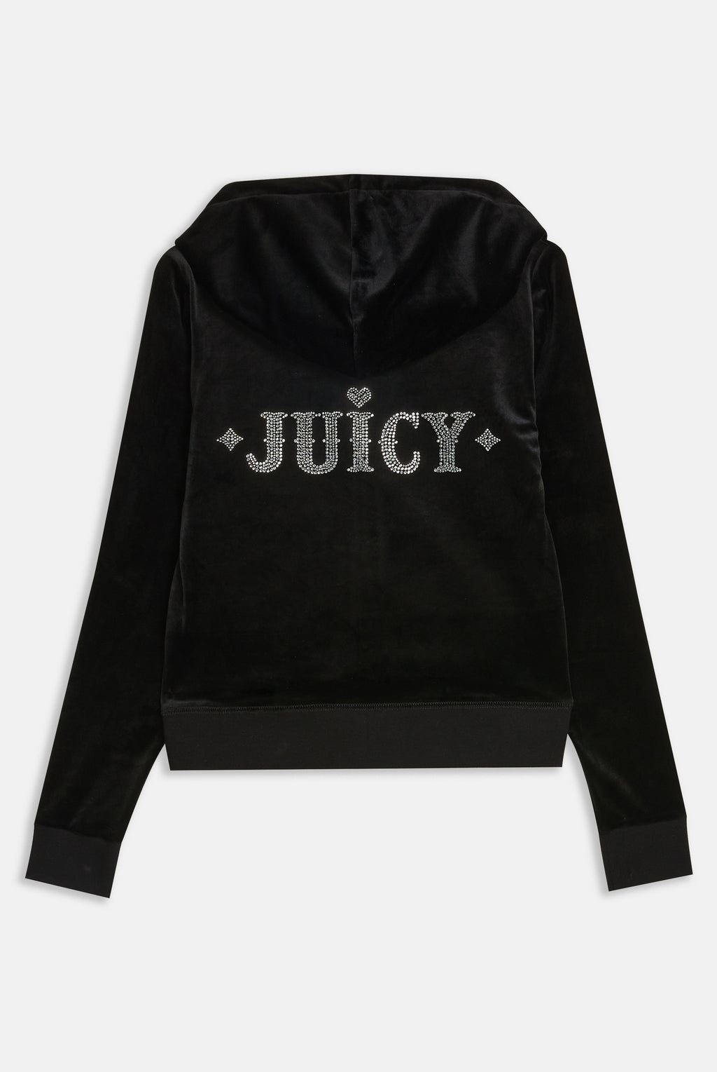 BLACK RODEO RECYCLED VELOUR DIAMANTÉ HOODIE