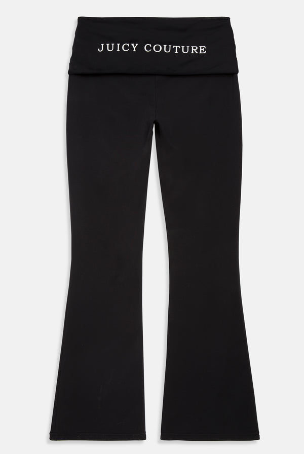 BLACK ROLL DOWN LOW RISE PEACHED TRACK PANT