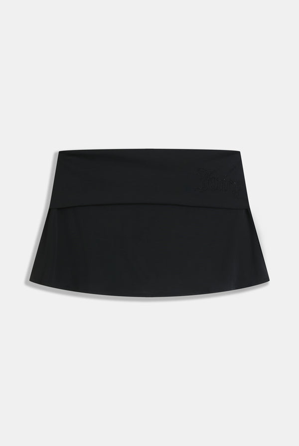 BLACK DIAMANTE ROLL DOWN SKIRT