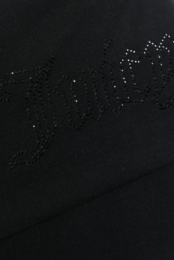 BLACK DIAMANTE ROLL DOWN SKIRT