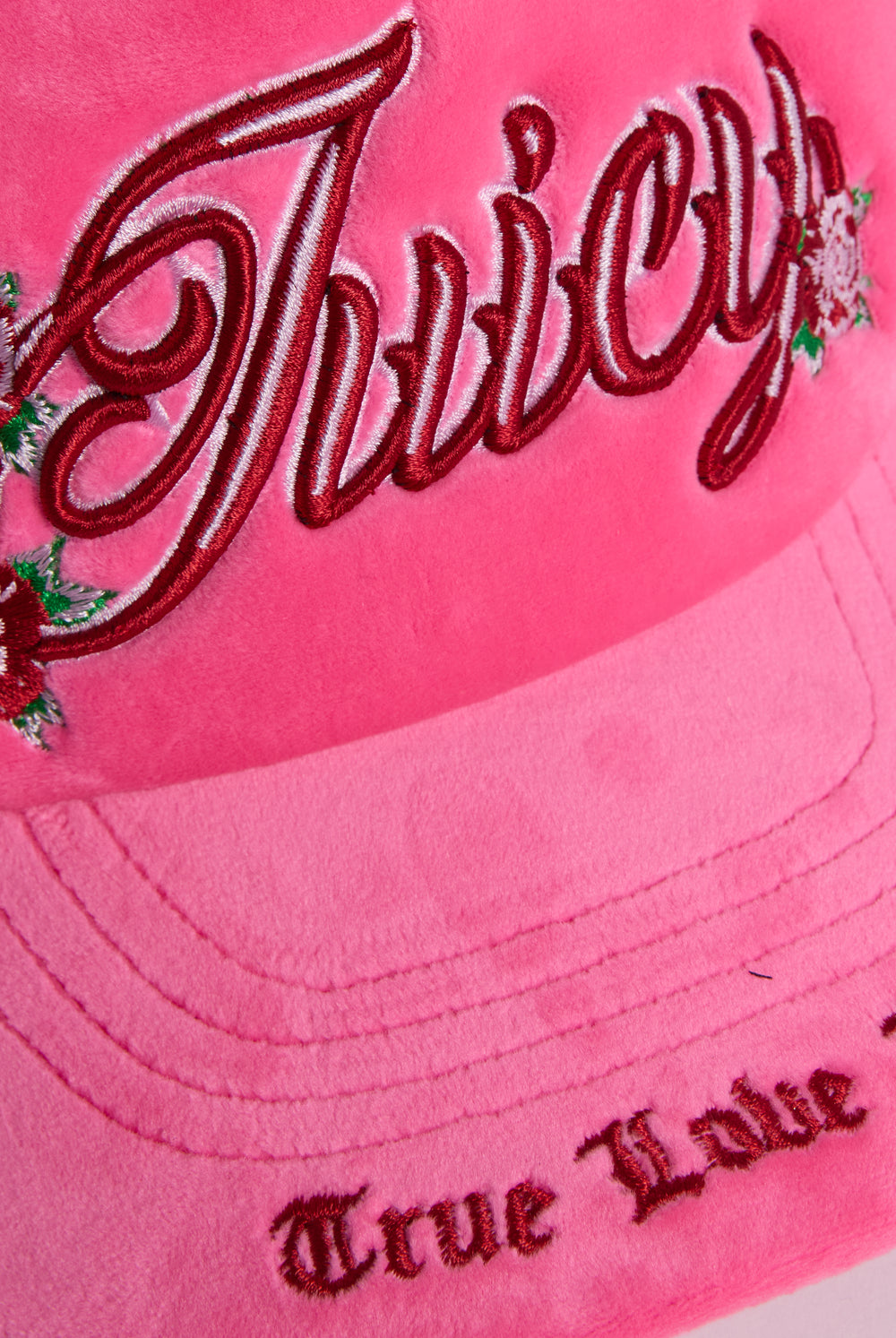 Hot Pink Rose Velour Trucker Cap