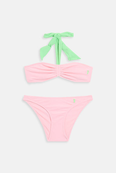 JUICY PINK TOWELLING HALTER BIKINI SET