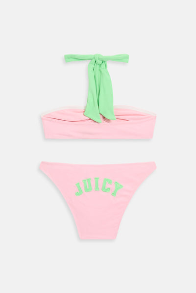 JUICY PINK TOWELLING HALTER BIKINI SET