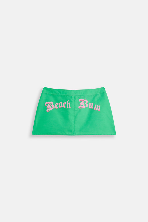Displays the island green Roxy and Juicy couture beach bum skirt 